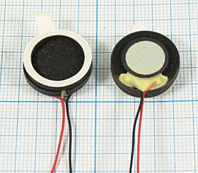 Динамик 18x 5мм двойного применения, 8[8]Ом, 0,5[0,01]Вт, пластик,вывода 15мм; №6580а дин 18x 5\ 8[8