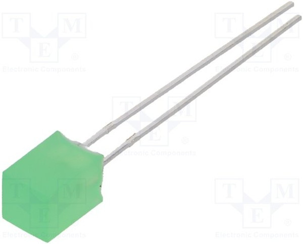 LL-553GD1E-1A, LED; square; 5x5mm; green; 10?15mcd; 146°; Front: flat; 20mA