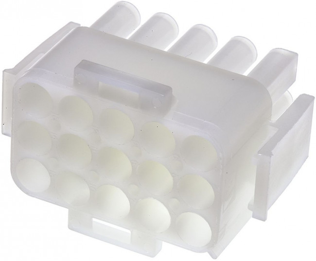 1-480710, Universal MATE-N-LOK Male Connector Housing, 6.35mm Pitch, 15 Way, 3 Row 1-480710, Universal MATE-N-LOK Male Connector Housing, 6.35mm Pitch, 15 Way, 3 Row