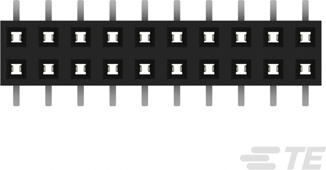 2-2314844-0, AMPMODU Series Straight Surface Mount PCB Socket, 20-Contact, 2-Row, 2mm Pitch, Solder Termination