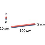 Неодимовый магнит прямоугольник 100х10х5 мм