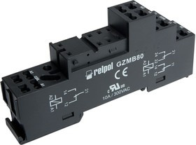 Цоколь GZMB80, черный, на рейку DIN35, пружинный зажим, для RM84, RM85, RM87L, RM87P, RMP84, RMP85