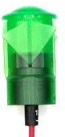654-1203-103F, LED Panel Mount Indicators 0.5in FLT SNAP GN 12VDC W/LEADS