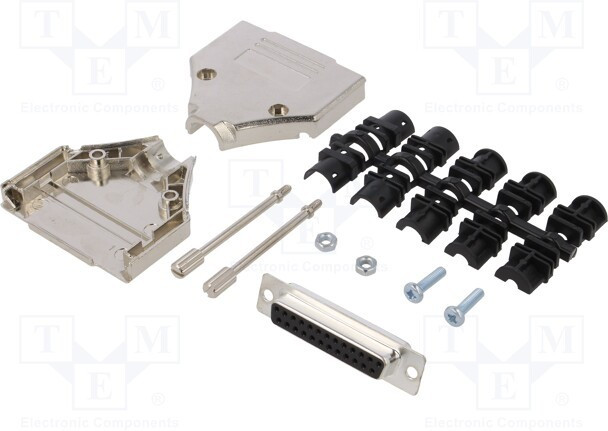 DTPK-M-25-DBS-K, Разъем D-Sub; PIN: 25; вилка; "мама"; пайка; на провод; черный