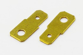 Клемма вилка, 6,3x0,8x"O"d3,2, латунь