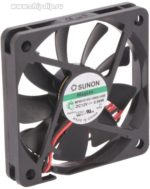 MF60101V2-1000U-A99, (60*60*10 12V 0.99W/0.08A D06076960G-00), Вентилятор 12В 60х60x10мм V 3500об/мин 24,.м3/час, 25дБ