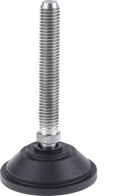 A095/029, M12 PA Reinforced Nylon Adjustable Foot, 600kg Static Load Capacity 10° Tilt Angle