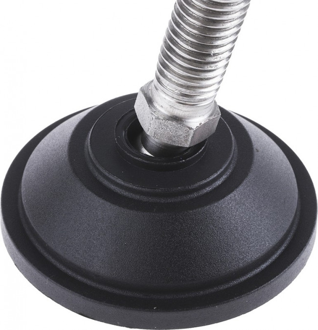 A095/029, M12 PA Reinforced Nylon Adjustable Foot, 600kg Static Load Capacity 10° Tilt Angle