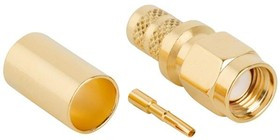 132231RP, RF Connectors / Coaxial Connectors SMA ST CRMP PLG GOLD RG8X LMR240 REV POL