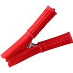 FD-1716 красный, Зажим "крокодил" 30А длина 75 мм в изоляторе (OBSOLETE)