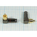 Разъем RCA вилка, 4-6мм, на кабель, Au, красный, угловой