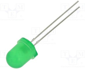 804PGD2C-G5-2B, LED; 8mm; green; 5000mcd; 60°; Front: convex; 2.6?3.8V