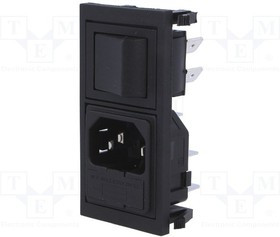 BZV01/Z0000/10, Разъем: питания AC, гнездо, "папа", 10А, 250ВAC, IEC 60320,