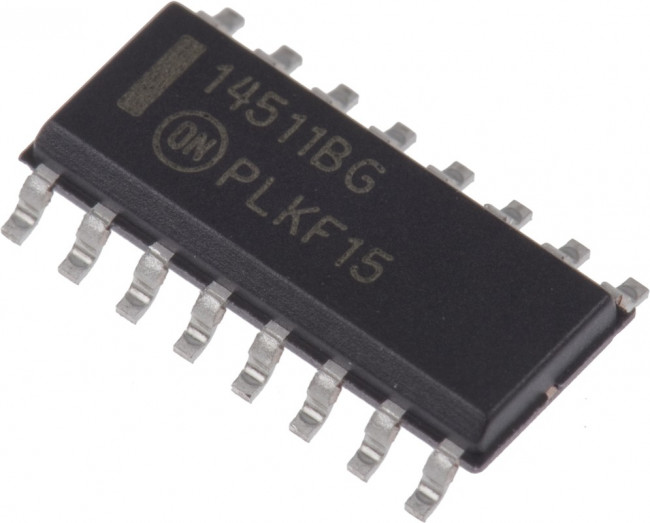 MC14511BDG, Encoders, Decoders, Multiplexers & Demultiplexers 3-18V BCD/7-Segment Decoder MC14511BDG, Encoders, Decoders, Multiplexers & Demultiplexers 3-18V BCD/7-Segment Decoder