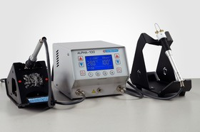 АЛЬФА-102-АТ, Станция паяльная, паяльник 100Вт ( авто.регулирование) + i-36 обжигалка изоляции прово