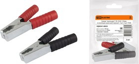 Зажим "крокодил" ЗК 250А 150мм в изоляции красный/черный (1шт+1шт) TDM