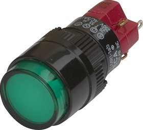 D16LMR1-1ABKG, кнопка без фиксации с LED подсветкой 250В 5А