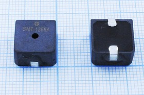 Излучатель звука магнитоэлектрический без генератора, SMD 12x12мм, 1.5В/15 Ом; зм 12x12x7\ 1,5\15\2,