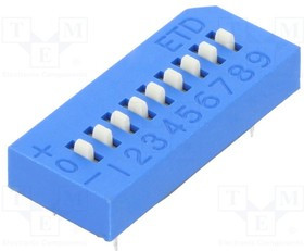 ETD109EZ, Переключатель: DIP-SWITCH, Кол-во секций: 9, OFF-ON, 0,025A/24ВDC