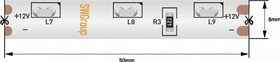 Световая лента со светодиод. (LED) 60 ламп/м 4.8Вт/м цвет белый 6000-6500К 12В DC самоклеющ-ся IP67 SWG 002203
