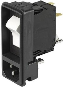 DF11.2078.0010.01, IEC C14 INLET, 10A, 250VAC, QC, PANEL