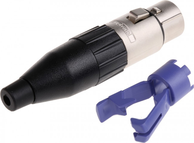 AC3FJ, XLR Connectors 3 Pole Socket Female Plug XLR AC Audio Cable Conn Black finish GoldPlate Contact