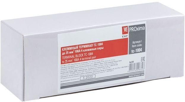 Терминал клеммный TC-1004 до 35кв.мм 100А 4 клеммные пары EKF tc-1004 Терминал клеммный TC-1004 до 35кв.мм 100А 4 клеммные пары EKF tc-1004