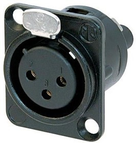 NC3FD-S-1-B, XLR Connectors 3P FEMALE BL/Au SCREW TERM