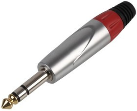 PLS000456, Телефонный аудио разъем, 3 контакт(-ов), Штекер, 6.35 мм, Монтаж на Кабель