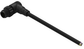 643641120308, Cable Assembly, Polyamide 6.6, M12 Socket - Bare End, 8 Conductors, 2m, IP67, Angled, Black