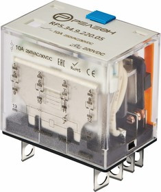 Миниатюрное силовое реле 4 CO контакта 10а;= 220в Dc; блокируемая кнопка проверки, RP534922005