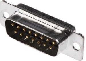 121073-2291 D, ORIGINAL D 15 Way Panel Mount D-sub Connector Plug