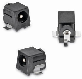 694106105102, WR-DC Right Angle DC Socket Rated At 5.0A, 24.0 V, PCB Mount, length 9.0mm, Gold, Tin