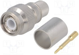 J01010A0051, Вилка, TNC, "папа", прямой, 50Ом, RG213, обжим, на провод, тефлон