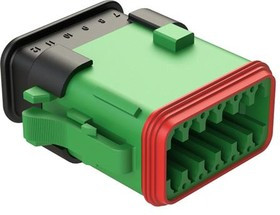 AT06-12SC-SRGN, Automotive Connectors 12 Pin Recept. Key Positn C w/ Strn Rlf