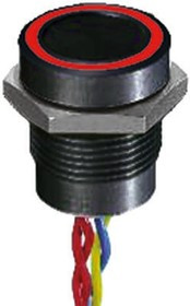PBAR91F2000W2A, Illuminated Piezo Switch, Latching, IP68, Flying Lead, 200 mA @ 24 V dc, -40 +75°C