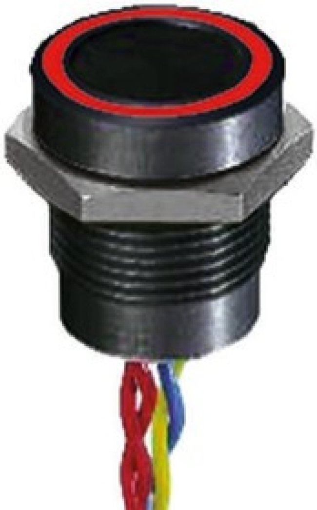 PBAR91F2000W2A, Illuminated Piezo Switch, Latching, IP68, Flying Lead, 200 mA @ 24 V dc, -40 +75°C PBAR91F2000W2A, Illuminated Piezo Switch, Latching, IP68, Flying Lead, 200 mA @ 24 V dc, -40 +75°C