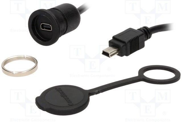 1310-1011-01, Кабель / адаптер; гнездо USB B mini,вилка mini USB B; 1310