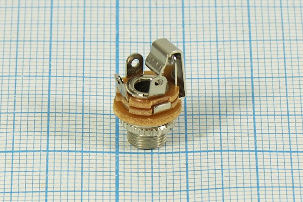 Розетка 3.5 моно, контакты 3C, на блок М6, металл, PY-302, ON-OFF