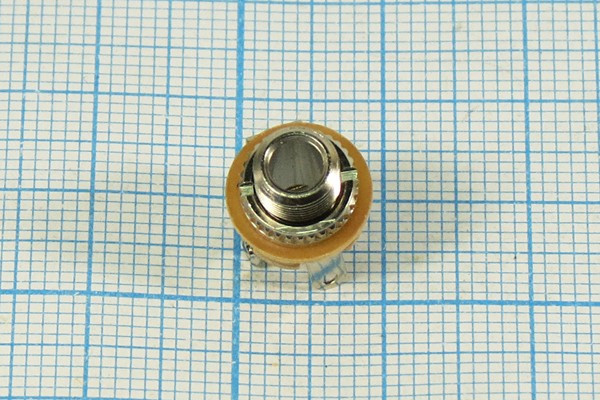 Розетка 3.5 моно, контакты 3C, на блок М6, металл, PY-302, ON-OFF