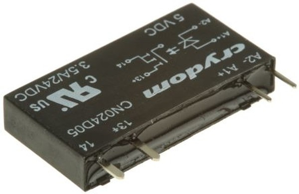 CN024D05, Твердотельное реле, серия CN, Mini SIP, SPST-NO, 3.5 А, 24 В DC, На Печатную Плату