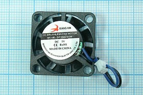 Вентилятор постоянного тока 5 Вольт, 25x25x7мм, подшипник скольжения, 10000об/мин; №ВН459S вент 25x25x 7\ 5В\0,12А\2L+A125\ ПС\DF2507S5M