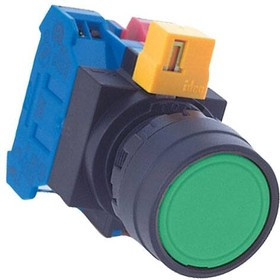 HW1B-M1F10-G, Pushbutton Switches 22mm Pushbutton Green