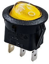 777 ПЕРЕКЛЮЧАТЕЛЬ 3 КОНТ. 12В/6.0А ЖЕЛТЫЙ (768) КРУГЛЫЙ