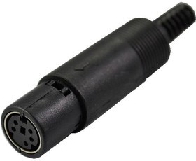 KLS1-294-F-05-B, Разъем mini DIN гнездо 5pin пластик на кабель