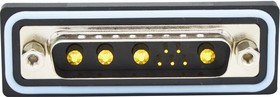 CDFV9W4113L251, Комбинированный разъем D Sub, IP67, NANOOK Series, DB-9W4, Штекер, 9 контакт(-ов)