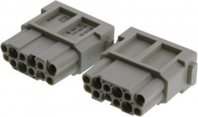 Socket contact insert, DD, 12 pole, unequipped, crimp connection, 09140123102