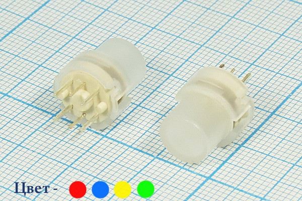 Тактовая кнопка, 12x14, алгоритм работы NO, IL2Всиний, контакты 6P, KS01-BL-4