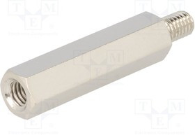 TFM-M6X40/DR219, Дистанцирующая стойка с резьбой, 40мм, Внутр.резьба: M6, латунь