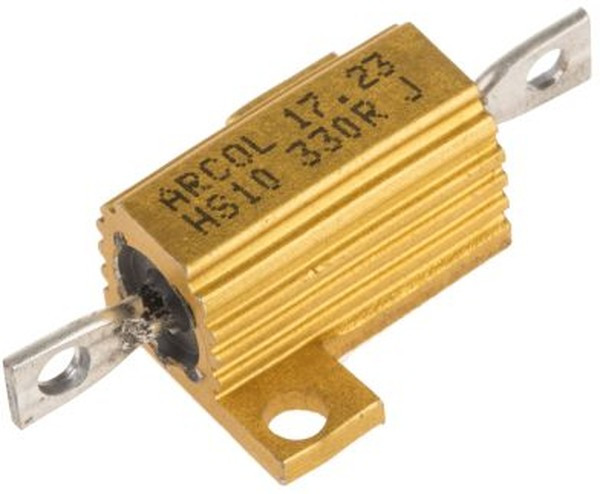 HS10-330RJ, Резистор: проволочный, с радиатором, винтами, 330Ом, 10Вт, ±5%